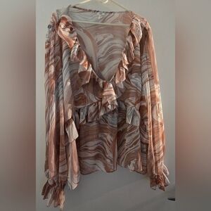 River Island Marble Blouse Size PLUS